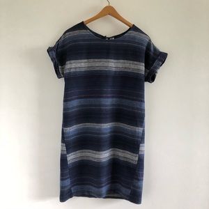 Old Navy Linen/Rayon Striped Short Sleeved Dress